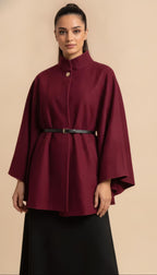Giacca Aurora Bordeaux con cintura