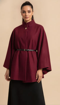 Giacca Aurora Bordeaux con cintura