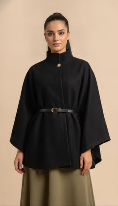 Giacca Aurora Nera con cintura