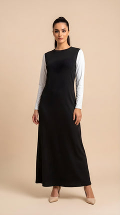 Sottoveste in cotone - Nero