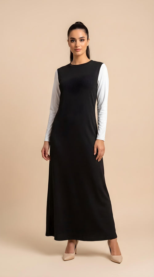 Sottoveste in cotone - Nero