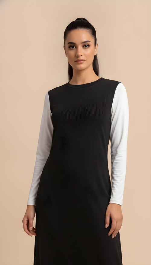 Sottoveste in cotone - Nero