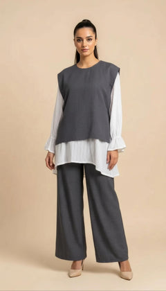 Coordinato Tre Pezzi Élise in Grigio Scuro