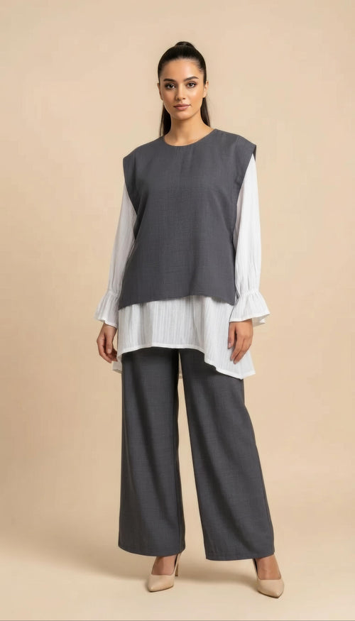 Coordinato Tre Pezzi Élise in Grigio Scuro