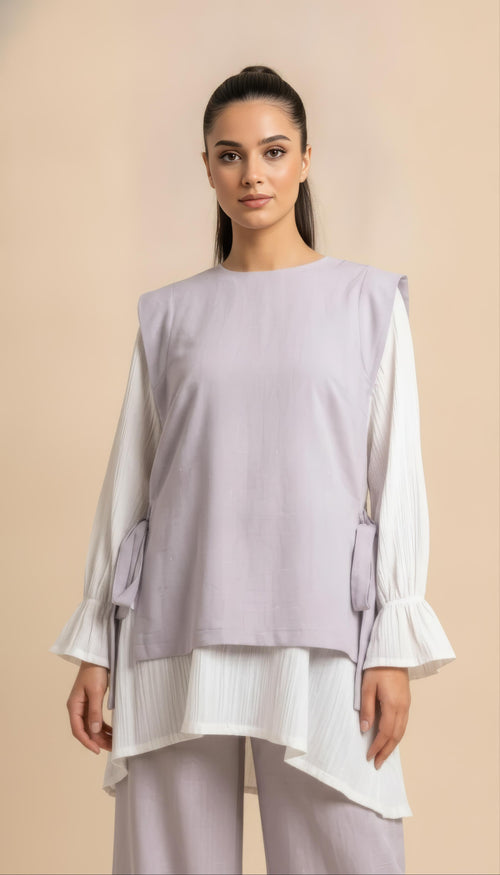 Coordinato Tre Pezzi Élise in Grigio Chiaro