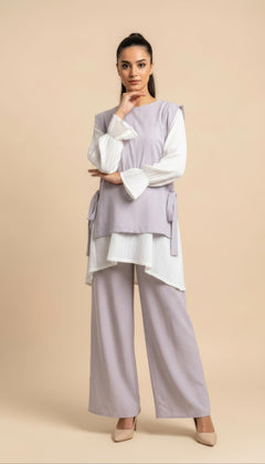 Coordinato Tre Pezzi Élise in Grigio Chiaro