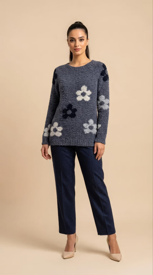 Maglione Flora Blu jeans
