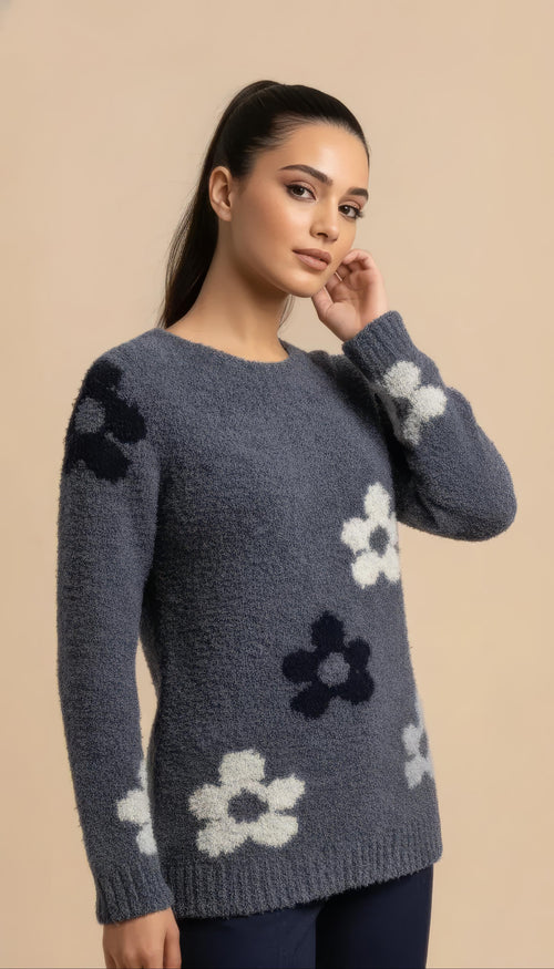 Flora Pullover in Jeansblau