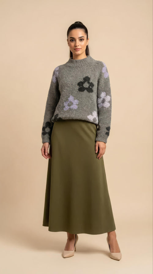 Flora Pullover in Kakigrün