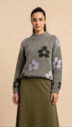 Maglione Flora Verde Kaki