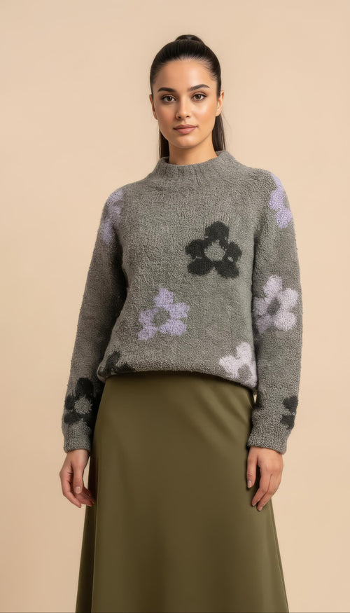 Flora Pullover in Kakigrün