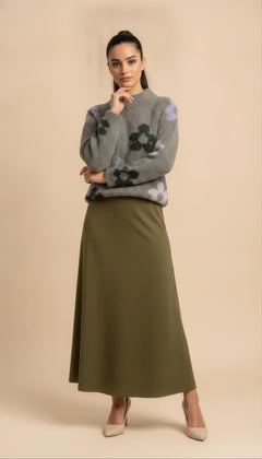 Maglione Flora Verde Kaki
