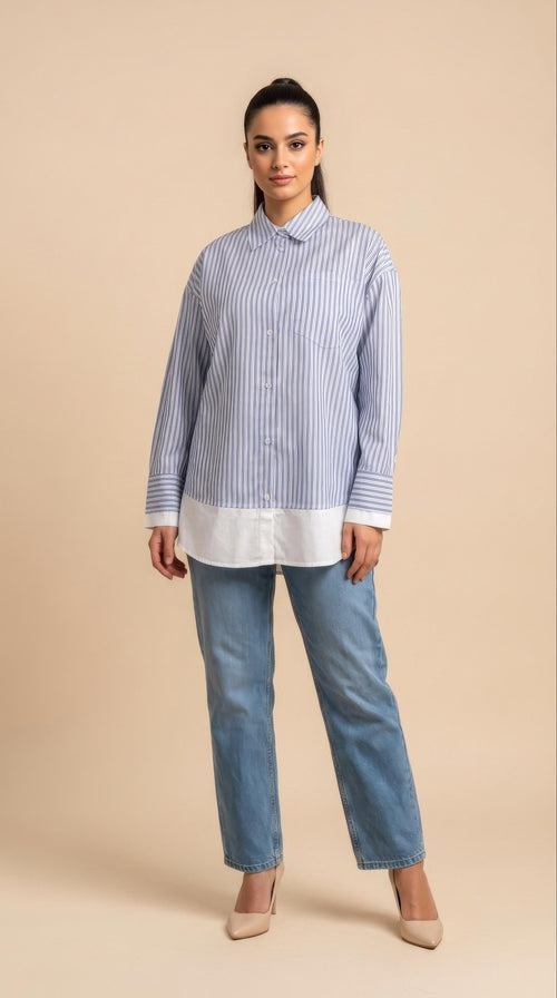 Gestreiftes Oversize-Hemd