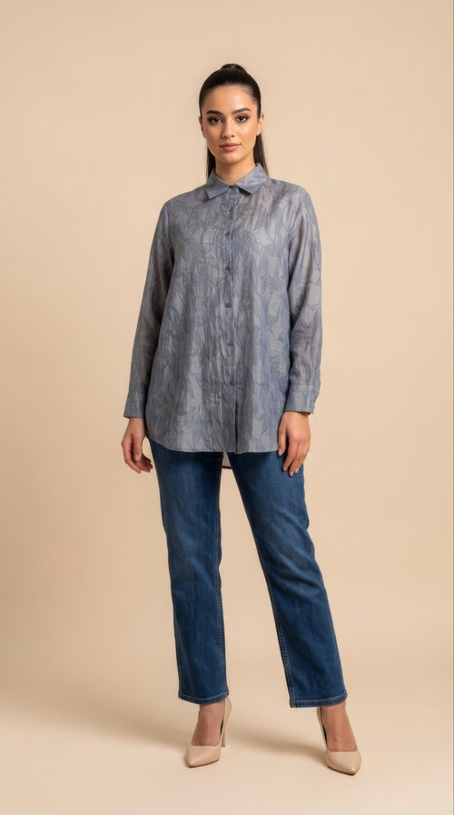 Hana Bluse aus Tencel in Hellblau