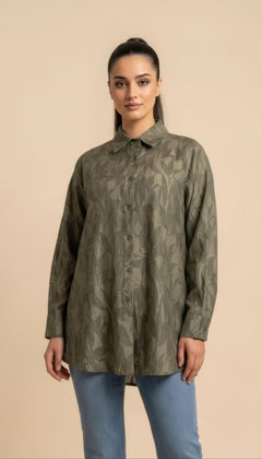 Camicia Hana in Tencel Verde Oliva