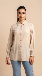 Camicia lunga con eleganti dettagli sulle maniche