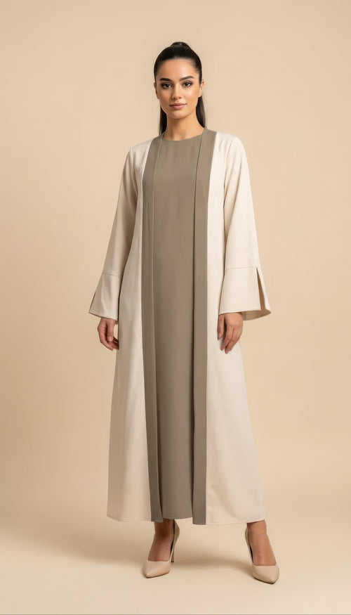 Layali Abaya Beige/Taupe