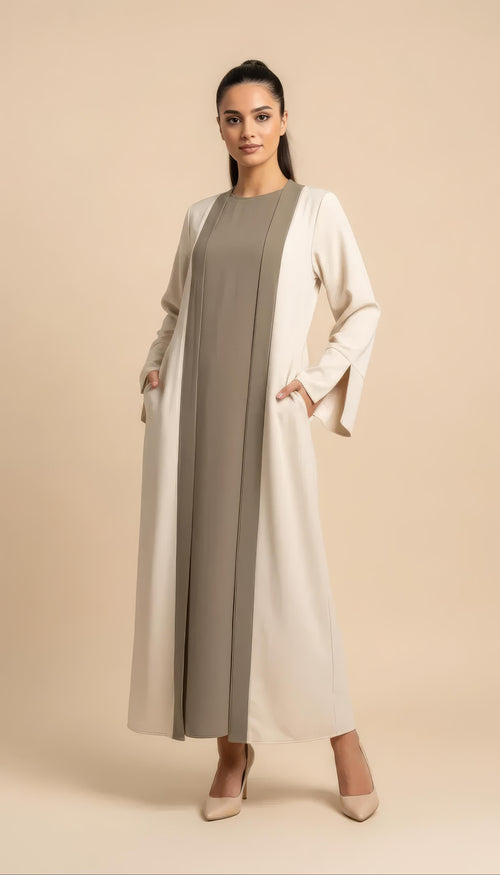Layali Abaya Beige/Taupe