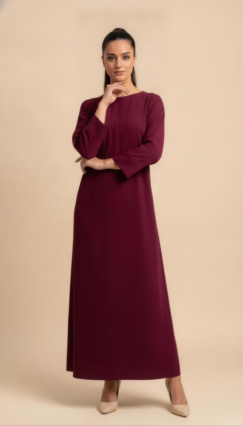 Layla Abaya in Burgunderrot