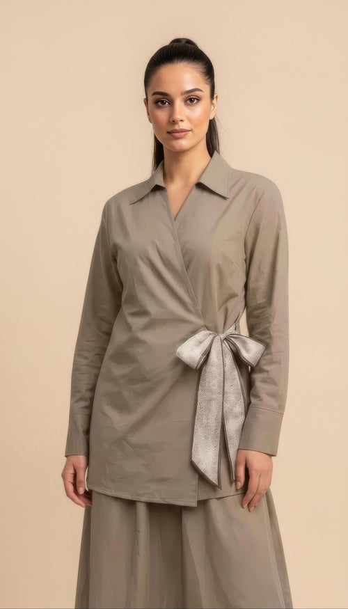 Mira Baumwolle Zweiteiler in Taupe