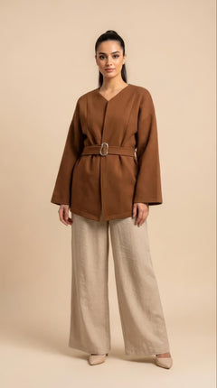 Giacca Nisa Marrone con Cintura