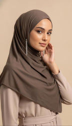 Premium Jersey Hijab - Marrone scuro