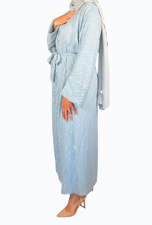 Abaya two-piece with embroidery and decorative details