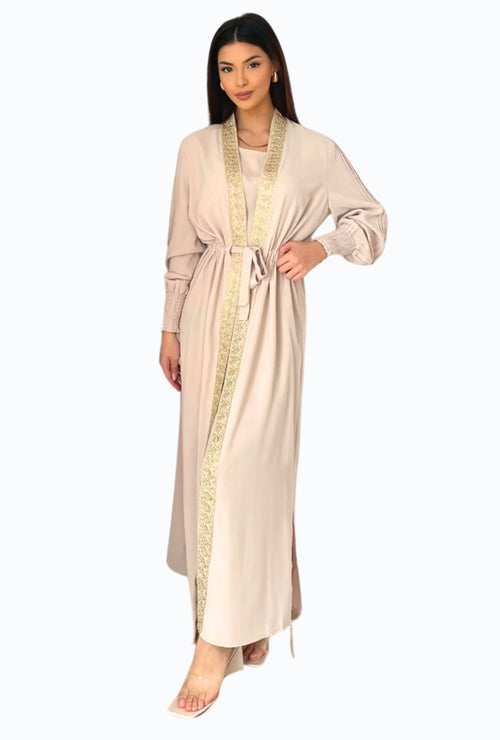 Abaya two-piece with gold details