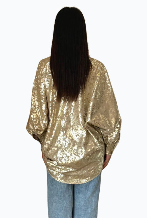 Camicia lunga con stampa metallizzata