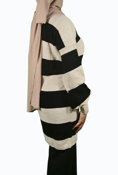  Maglione a righe con maniche a palloncino