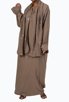 Abaya Ensemble Fringe Sleeves