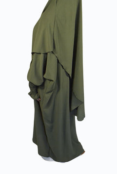 Khimar two-piece with details on the sleeves