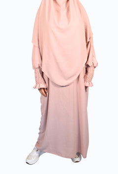 Khimar two-piece with details on the sleeves