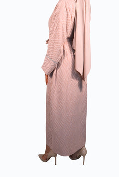 Abaya due pezzi con ricami e dettagli decorativi
