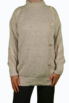 Maglione con bottoni dorati