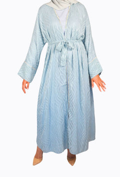 Abaya due pezzi con ricami e dettagli decorativi