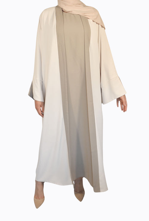 Elegant bicolor abaya two-piece