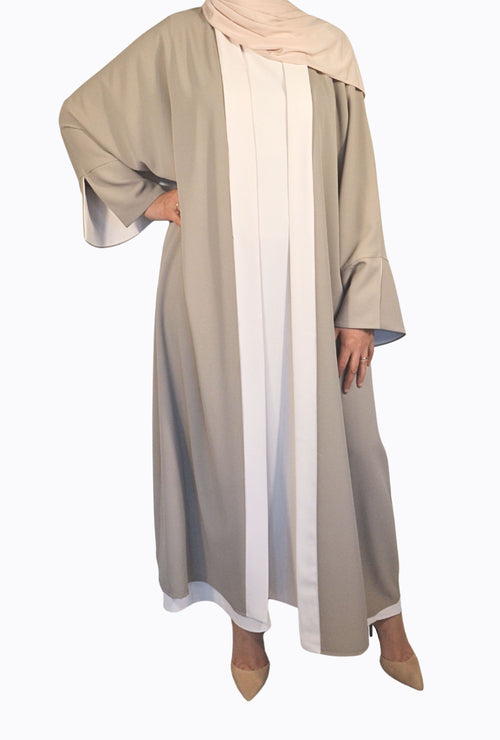 Elegant bicolor abaya two-piece