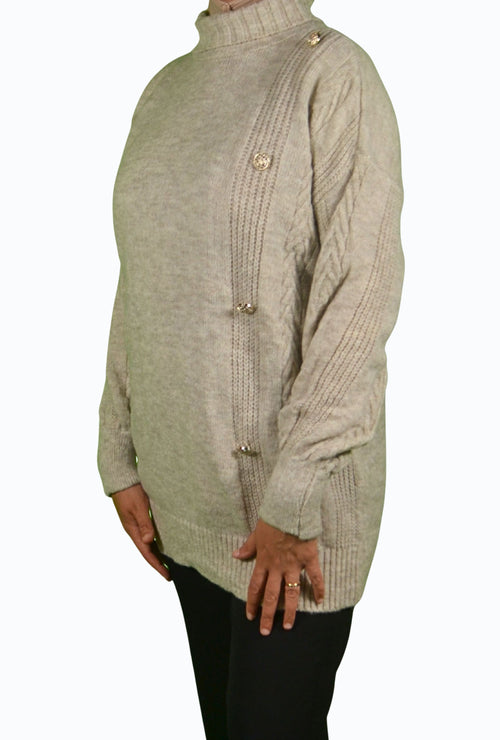 Maglione con bottoni dorati