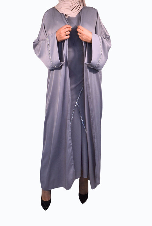 Elegant wrap abaya with decorative details