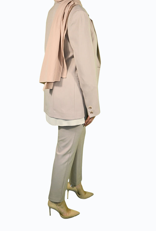 Beige suit with gold details
