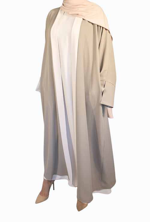 Elegant bicolor abaya two-piece