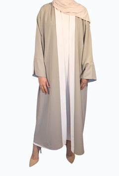 Elegant bicolor abaya two-piece