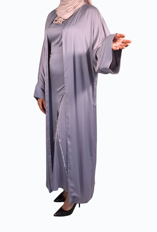 Elegant wrap abaya with decorative details