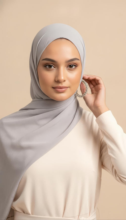 Soft Hijab Grigio Cielo