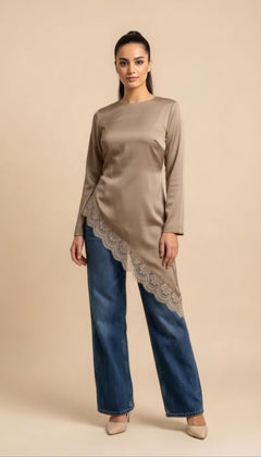 Zahra Top con Dettagli in Pizzo