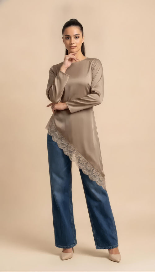 Zahra Top con Dettagli in Pizzo