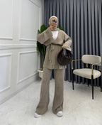 Amara Strick-Zweiteiler in Taupe