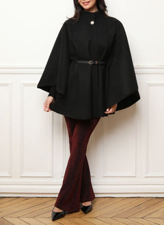 Aurora Jacke mit Gürtel in Schwarz