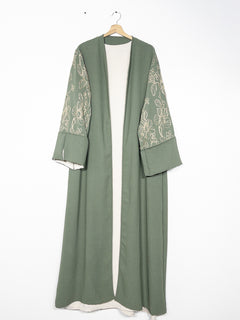 Amina Abaya Zweiteiler in Kakigrün